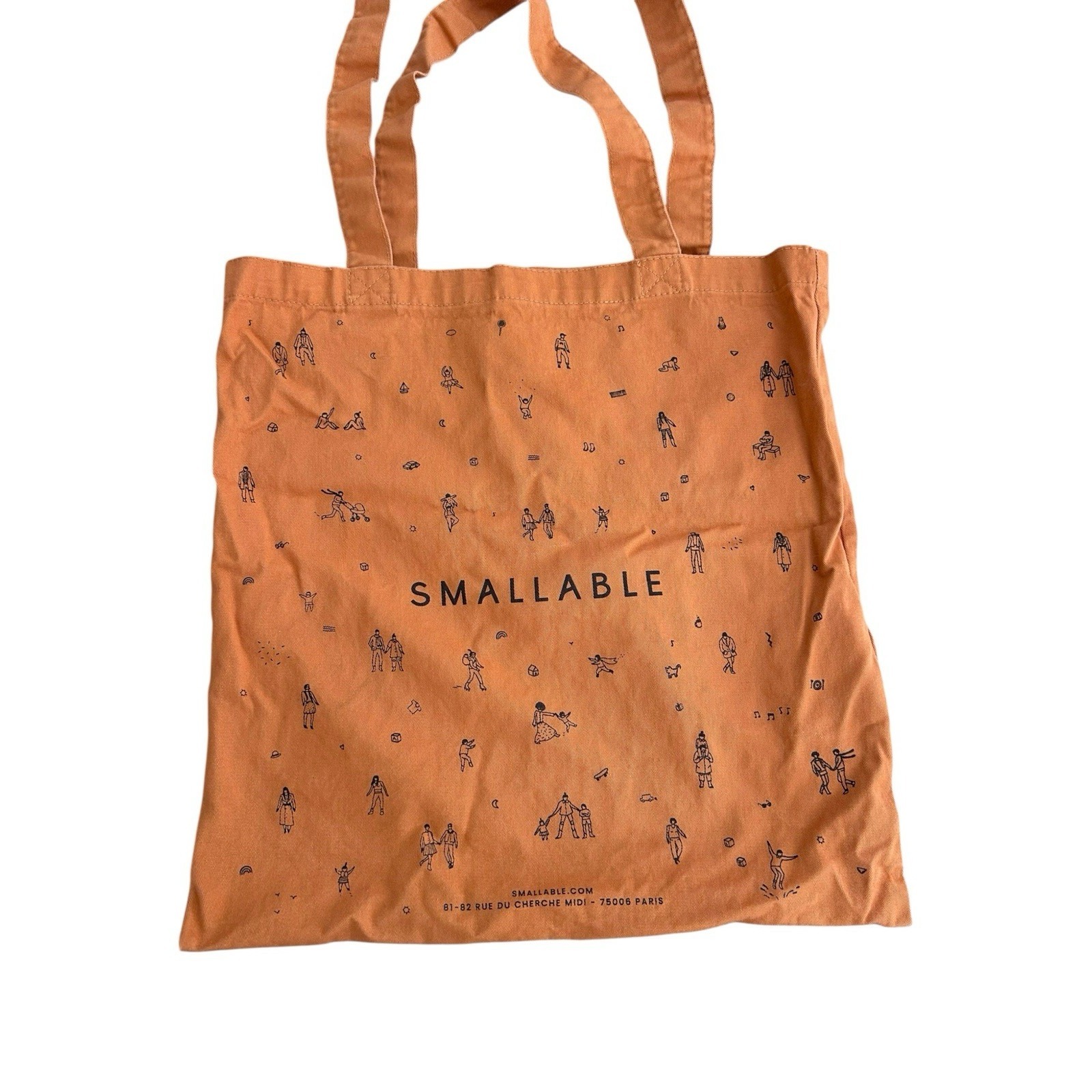Smallable Limited Edition Orange Tote Bag From Paris 16x15 Organic Cotton — image 2 of 7